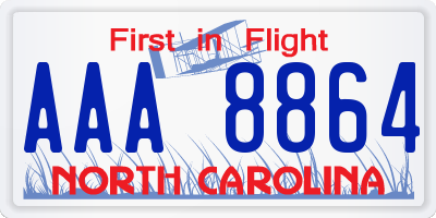 NC license plate AAA8864