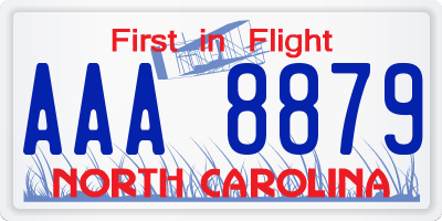 NC license plate AAA8879