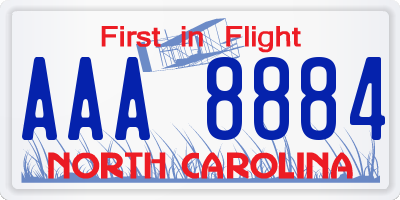 NC license plate AAA8884