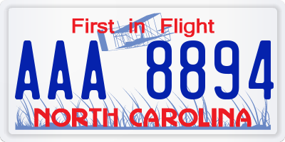 NC license plate AAA8894