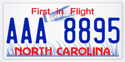 NC license plate AAA8895