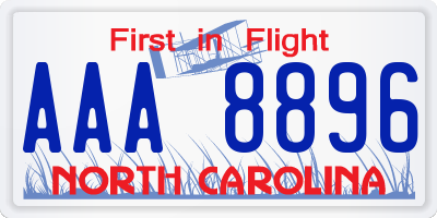 NC license plate AAA8896