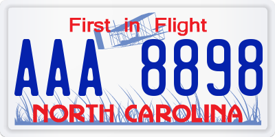 NC license plate AAA8898