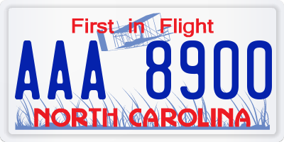 NC license plate AAA8900