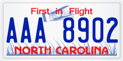 NC license plate AAA8902