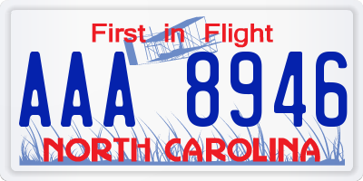 NC license plate AAA8946