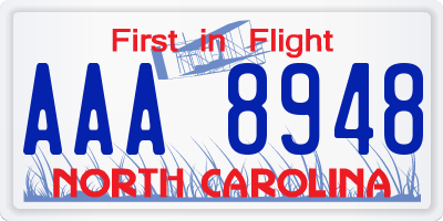 NC license plate AAA8948