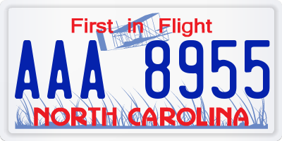 NC license plate AAA8955