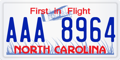 NC license plate AAA8964