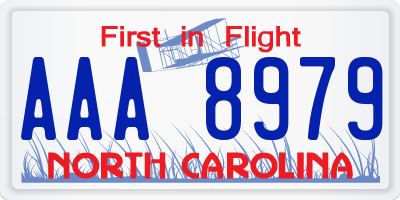 NC license plate AAA8979