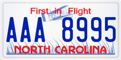 NC license plate AAA8995