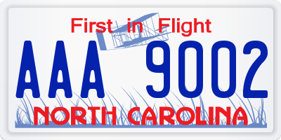 NC license plate AAA9002