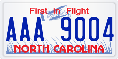 NC license plate AAA9004