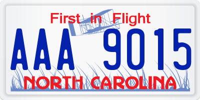 NC license plate AAA9015