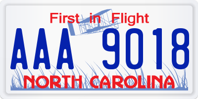 NC license plate AAA9018