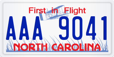 NC license plate AAA9041