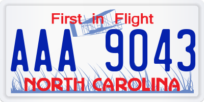 NC license plate AAA9043