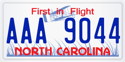 NC license plate AAA9044