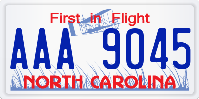 NC license plate AAA9045