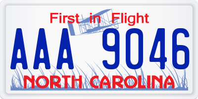 NC license plate AAA9046