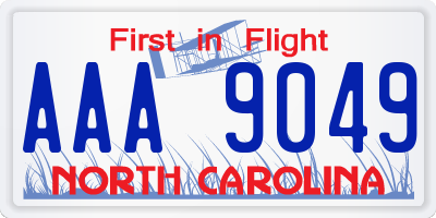 NC license plate AAA9049