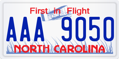 NC license plate AAA9050