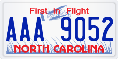 NC license plate AAA9052