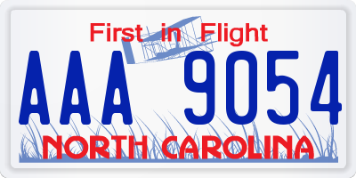 NC license plate AAA9054