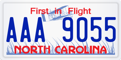 NC license plate AAA9055