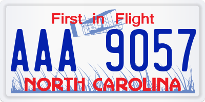 NC license plate AAA9057