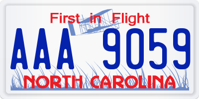 NC license plate AAA9059