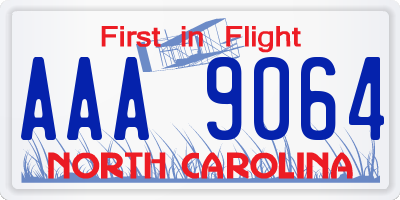 NC license plate AAA9064