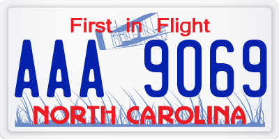 NC license plate AAA9069