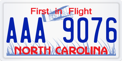 NC license plate AAA9076