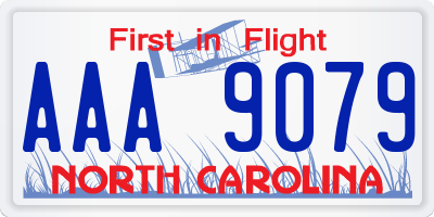 NC license plate AAA9079