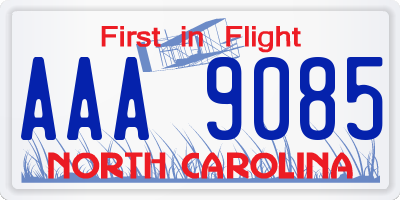 NC license plate AAA9085