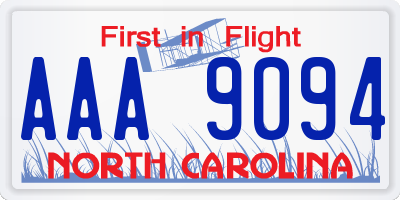 NC license plate AAA9094