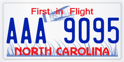 NC license plate AAA9095