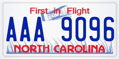 NC license plate AAA9096