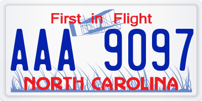 NC license plate AAA9097