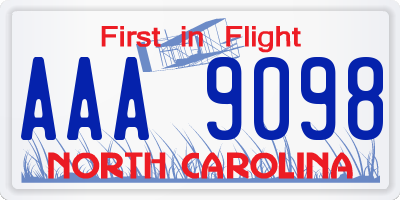 NC license plate AAA9098