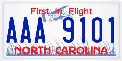 NC license plate AAA9101