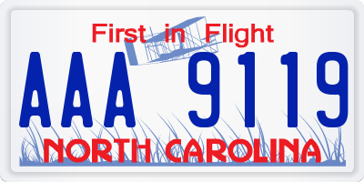 NC license plate AAA9119