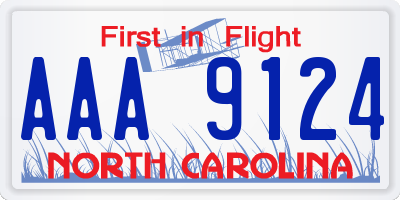 NC license plate AAA9124