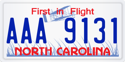 NC license plate AAA9131