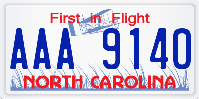 NC license plate AAA9140