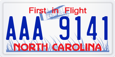 NC license plate AAA9141