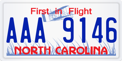 NC license plate AAA9146