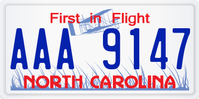 NC license plate AAA9147