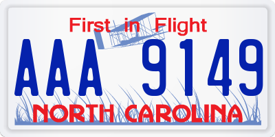 NC license plate AAA9149